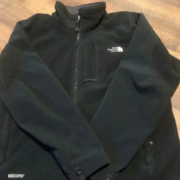 NORTH FACE Jacket Mens Windstopper Fleece Full Zip BLACK Windbreaker No size Tag - Picture 6 of 7